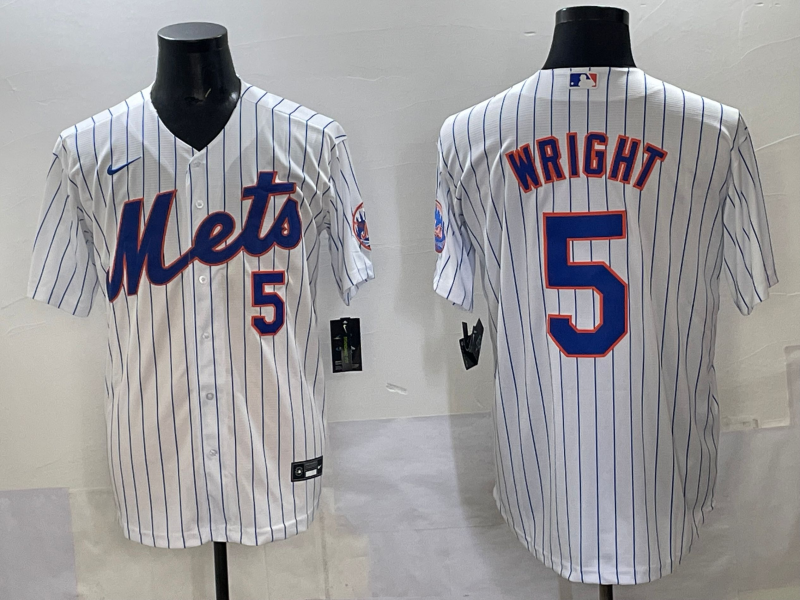 Men 2025 New York Mets #5 Wright white MLB Nike jersey style 3->new york mets->MLB Jersey